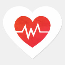 Rode Medische EKG Hart Stickers