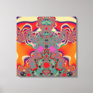 Rode Meditatieve Fractale Abstracte Kunst Canvas Afdruk