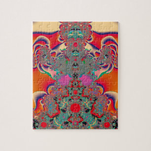 Rode Meditatieve Fractale Abstracte Kunst Legpuzzel