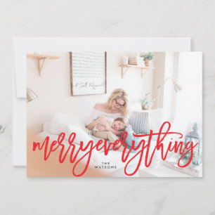 Rode Merry Everything Vakantie Foto Kaart
