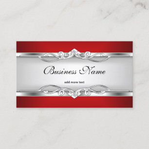 Rode Metaal Chrome Look Elegante Witte Stijl Zilve Visitekaartje