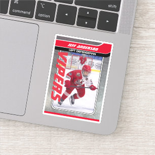 Rode Metal IJshockey Ruilkaart Sticker