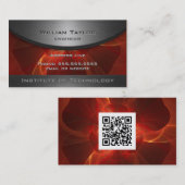 Rode metalen elegantie met QR-code Visitekaartje (Voorkant / Achterkant)
