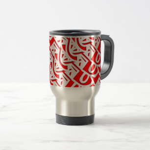 Rode Metallic Monogram Patroon Reisbeker