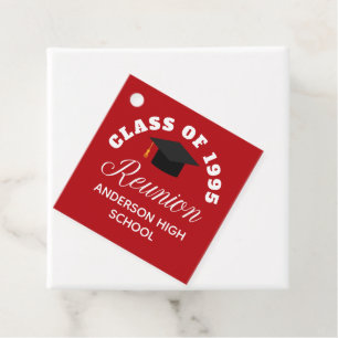Rode middelbare school reünie gepersonaliseerde pa bedankjes labels