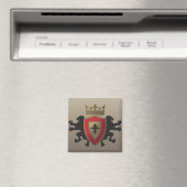 Rode middeleeuwse Lion Heraldry Magnet Magneet (Insitu (Vaatwasser))