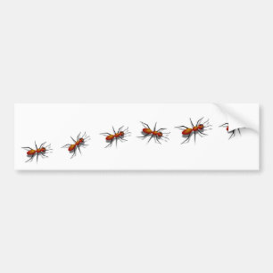 Rode mieren die op je auto kruipen bumpersticker