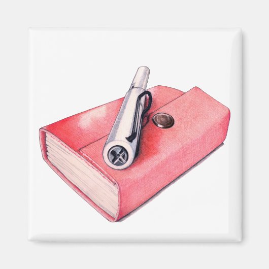Rode Mini Schetsboek Magneet (Voorkant)