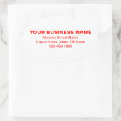 Rode miniaturen Teksten van het merk op wit Ovale Sticker (Tas)