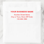 Rode miniaturen Teksten van het merk op wit Rechthoekige Sticker (Tas)