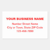 Rode miniaturen Teksten van het merk op wit Rechthoekige Sticker (Voorkant)