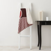 Rode Minimale Monogram Cirkel Patroon Sherpa Deken (In situ)
