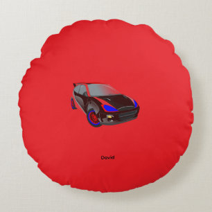 Rode minimalistische aangepaste foto naam geperson rond kussen