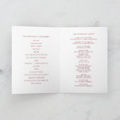 Rode minimalistische Dainty Script II-bruiloft Programma (Binnen)