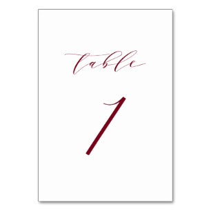 Rode minimalistische script tafelnummer 1