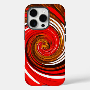 Rode mix-kunst iPhone 16 pro hoesje