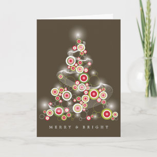 Rode moddercirkels die Abstracte kerstboom glanzen Feestdagen Kaart