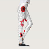 Rode moderne bloemen leggings (Rechts)