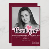 Rode moderne foto-afstuderen, gedurfd met eenvoudi (Voorkant / Achterkant)