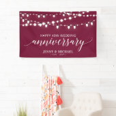 Rode moderne gelukkige 40e huwelijksjubileum banne spandoek (Insitu)