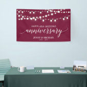 Rode moderne gelukkige 40e huwelijksjubileum banne spandoek (Beurs)
