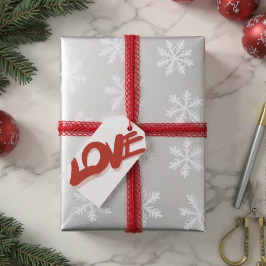 rode moderne lettertype liefde cadeaulabel