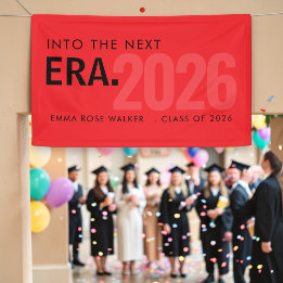 Rode moderne tijdperk klas van 2026 diploma-banner spandoek