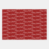 Rode & moderne witte kerstboom inpakpapier vel (Voorkant)