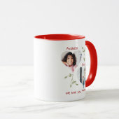 Rode Moederdag Hart 2 foto gepersonaliseerd Mok (Voorkant rechts)