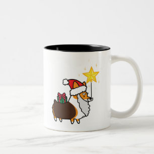 Rode Mok met drie kleuren voor Santa Corgi Corgi