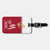 Rode Monogram Bagagelabel (Voorkant horizontaal)