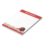 Rode Monogram Baseball Pet Notitieblok (Gedraaid)