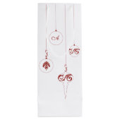 Rode Monogram Bauble Kerstversieringen Wijn Cadeautas (Achterkant)