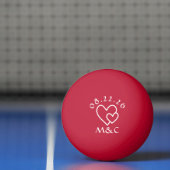 Rode Monogram bruiloft Pingpongballen (Net)