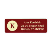 Rode Monogram Dot Adresetiketten Etiket (Voorkant)