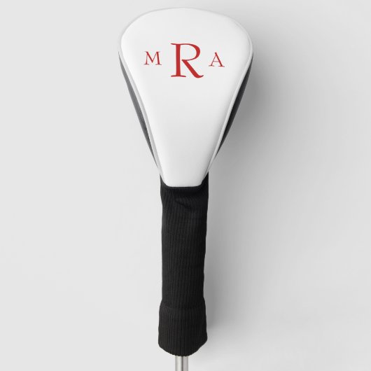 Rode Monogram Driver Golf Head Hoesje Golfheadcover (Voorkant)