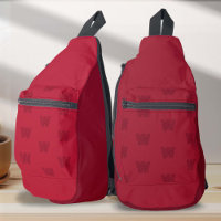 Rode monogram, eenvoudige moderne, vrouwen slinger