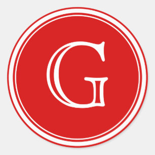 Rode monogram Envelope zegels voor pleisters