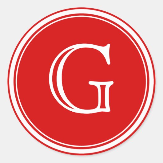 Rode monogram Envelope zegels voor pleisters (Voorkant)