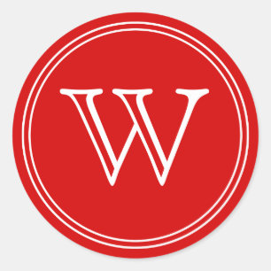 Rode monogram Envelope zegels voor pleisters