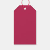 Rode Monogram Roze Krans Groene Kerst Cadeaulabel (Achterkant)