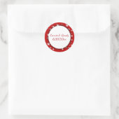 Rode monogram Sticker met zilversterren (Tas)