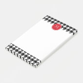 Rode monogram voor zwart-wit post-it® notes (Schuin)