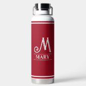 Rode monogram waterfles (Achterkant)