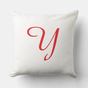 Rode Monogram Y Witte Vierkant Kussen