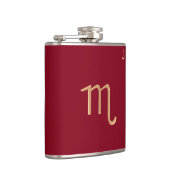 Rode monogramfles - Zodiac - Schorpioen Heupfles (Rechts)