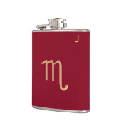 Rode monogrammed-fles - Zodiac - Scorpio Heupfles (Links)