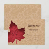 Rode  monogrammen RSVP Kaartje (Voorkant / Achterkant)