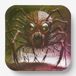 Rode Monster Halloween Papieren Borden Bordje