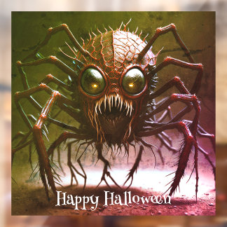 Rode Monster Halloween Ruitstickers Raamsticker